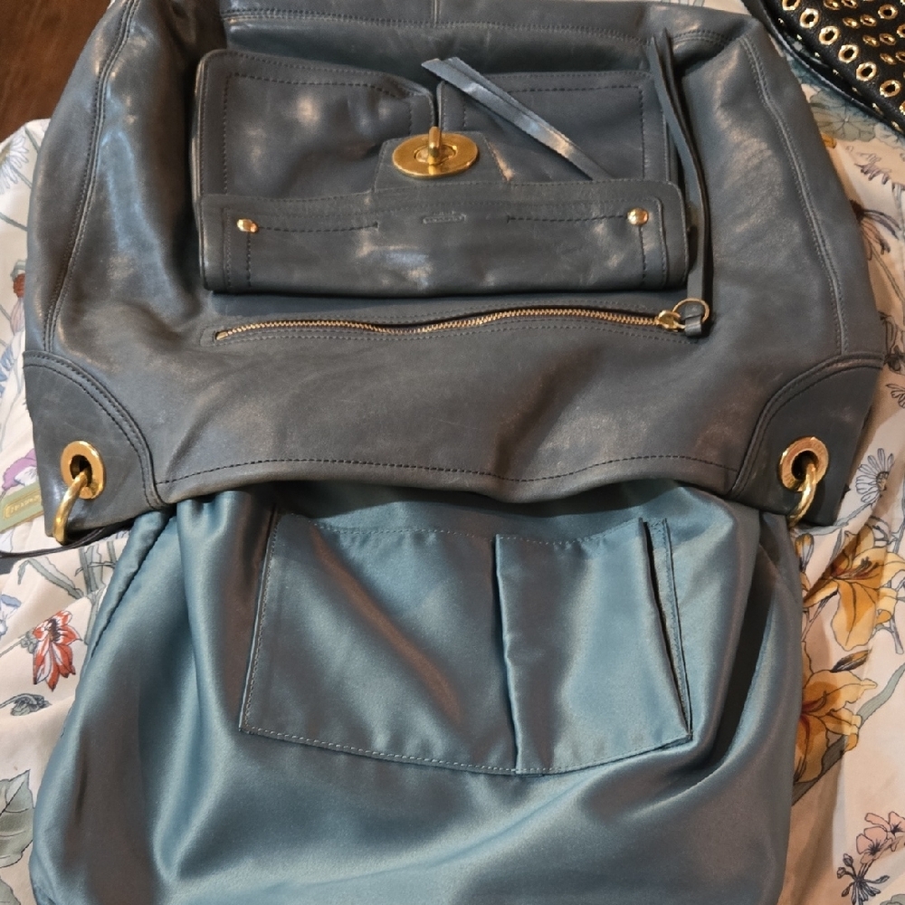 Coach Lyndsey Hampton Teal Leather - Picture 8 of 8